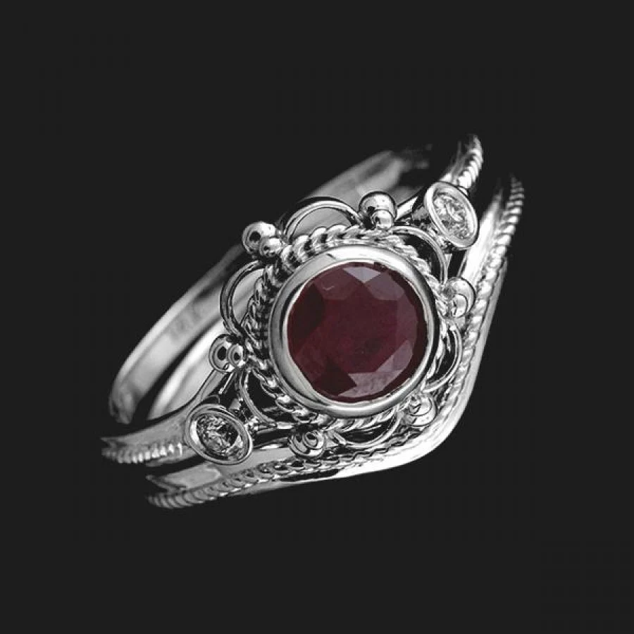 Ruby solitaire ring